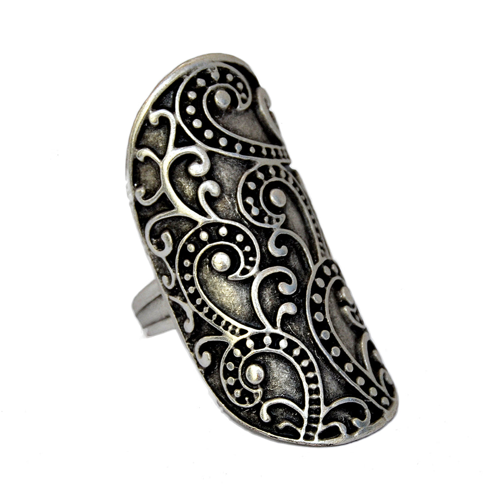 Large engravedsilver  tribal ring