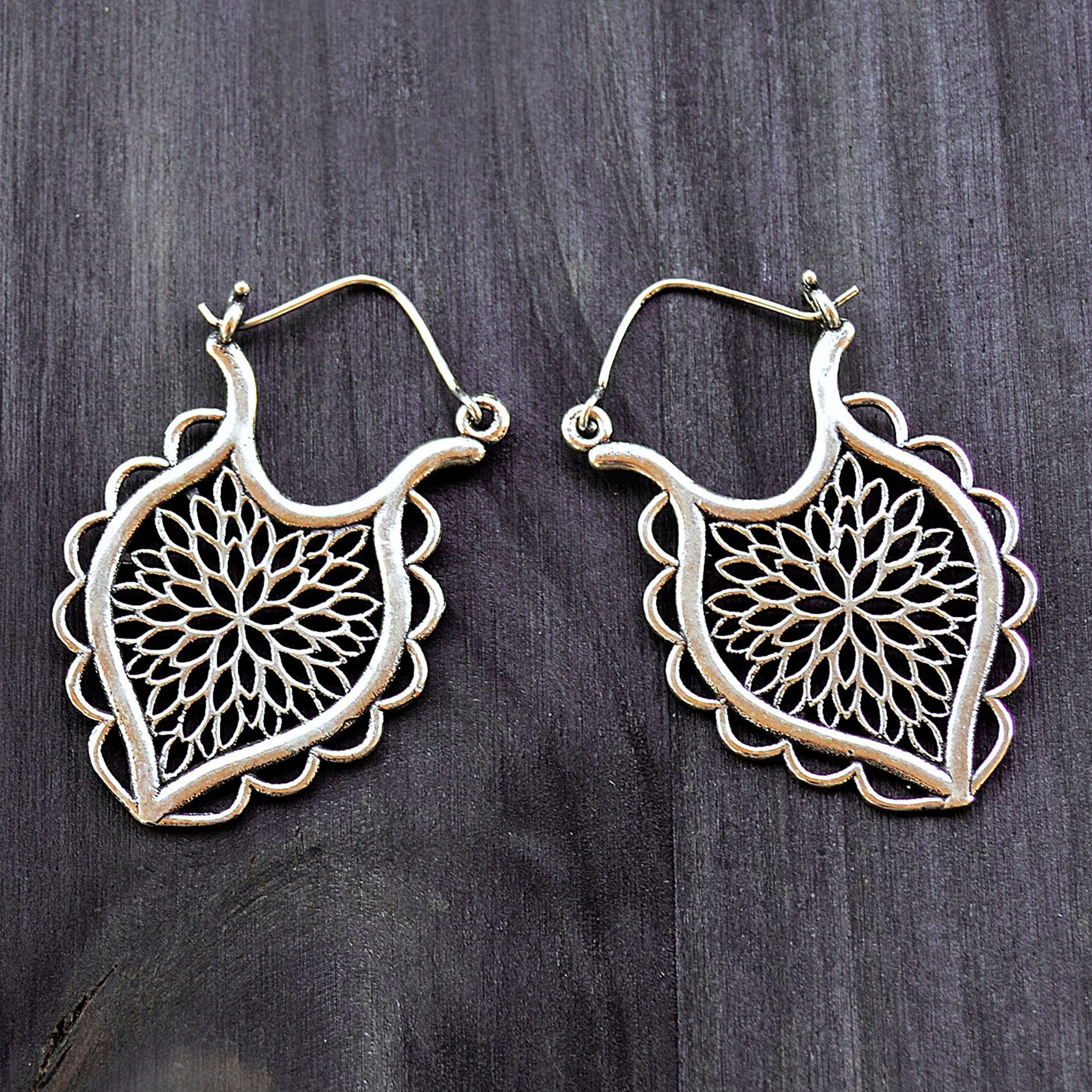 Indian lotus earrings