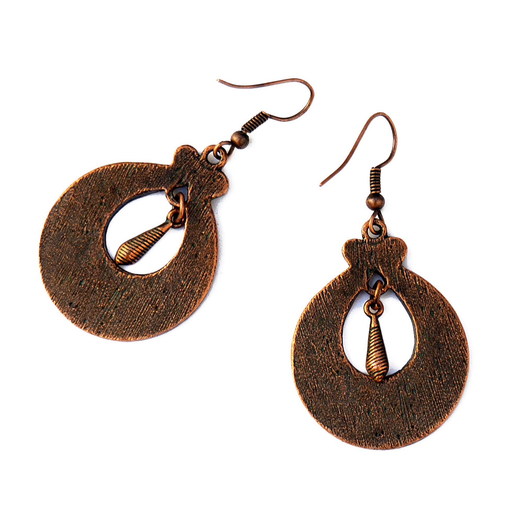 Verdigris copper earrings