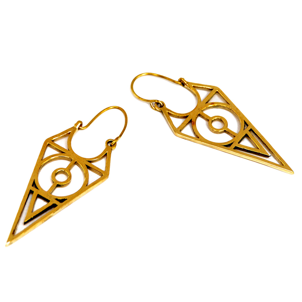Triangle and circle earrings