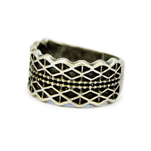 Antique Silver Geometric Ring