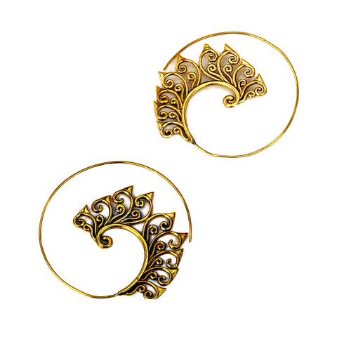 Brass Floral Earrings
