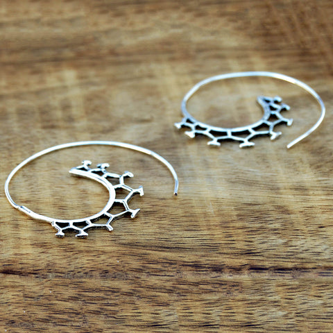 Molecule Silver Earrings