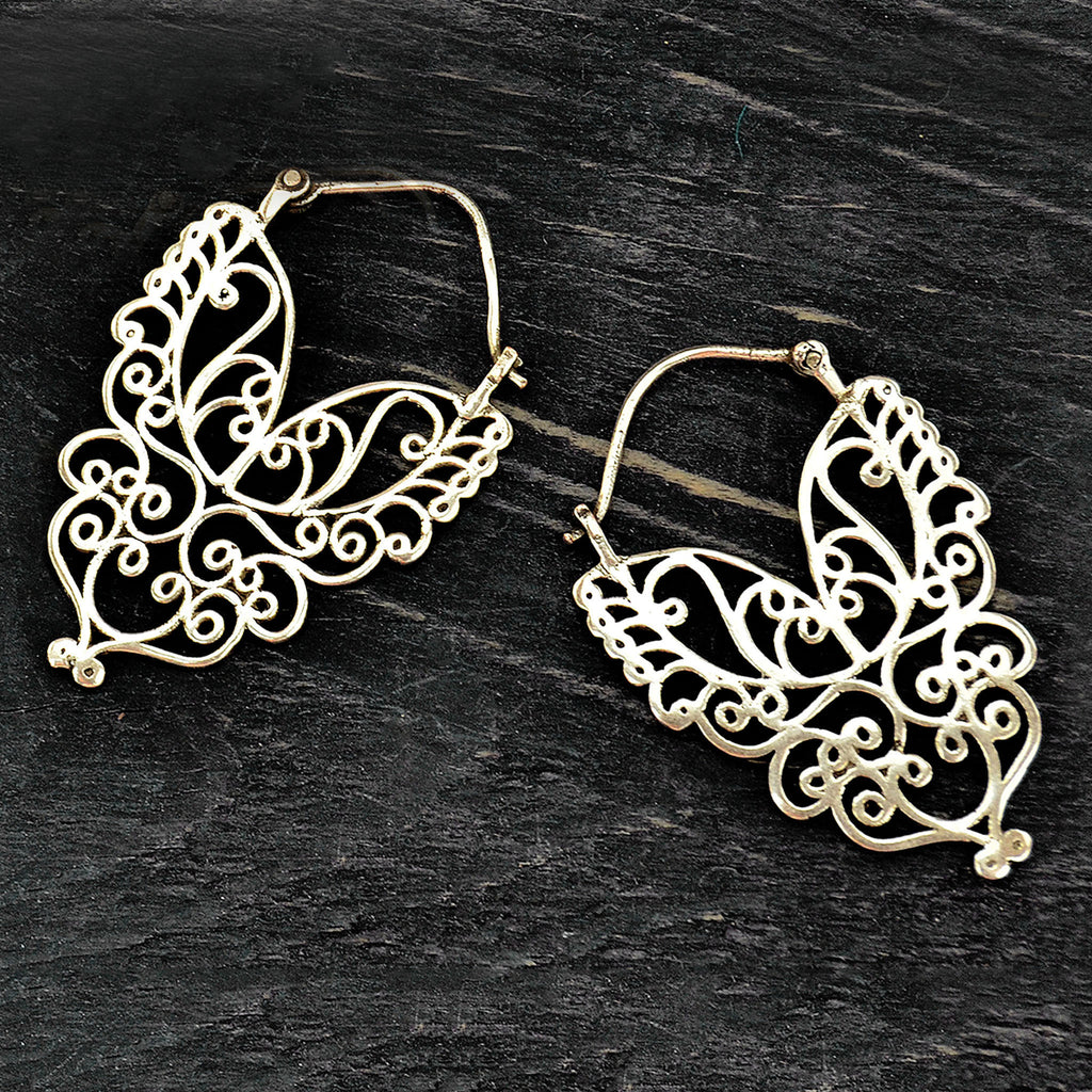 Silver ethnic earrings