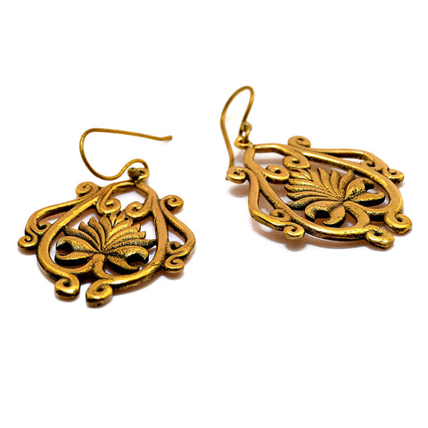 Indian lotus earrings