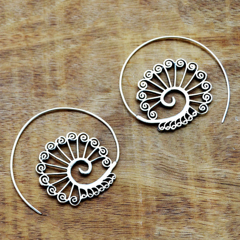 Spiral silver earrings