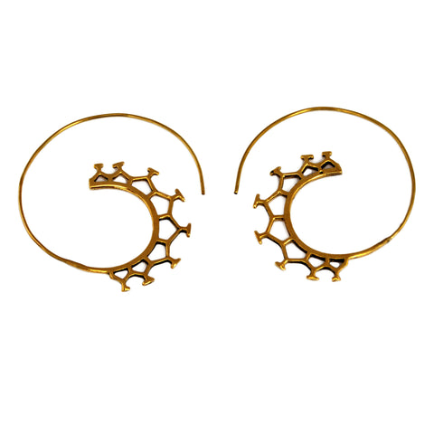 Spiral molecule earrings