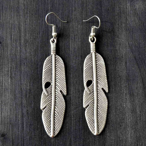 Feather Drop Earrings