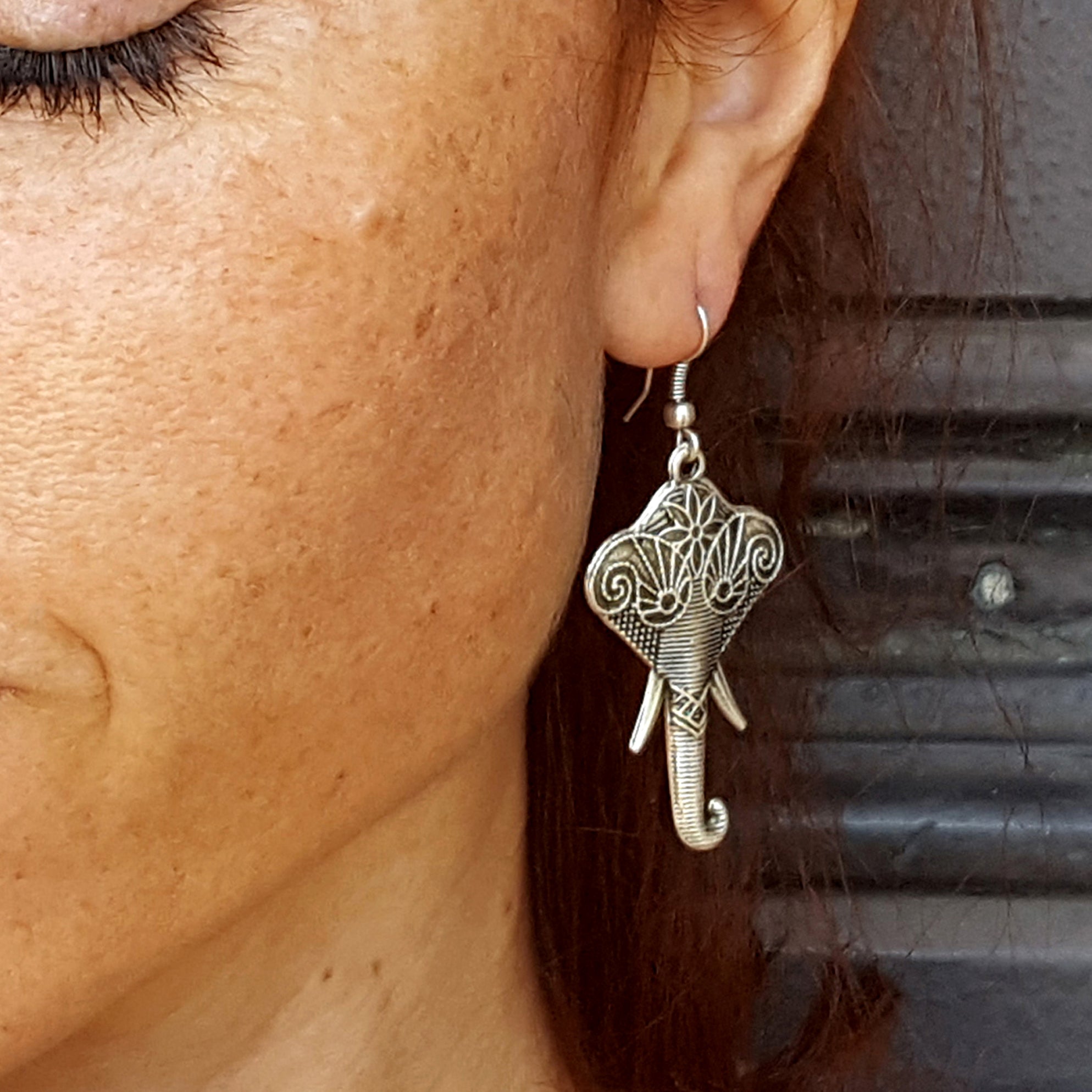 Asian elephant earrings