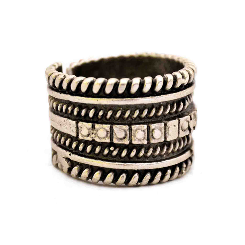 Silver tribal ring