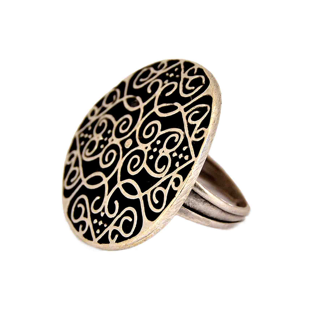 Silver celtic mandala ring