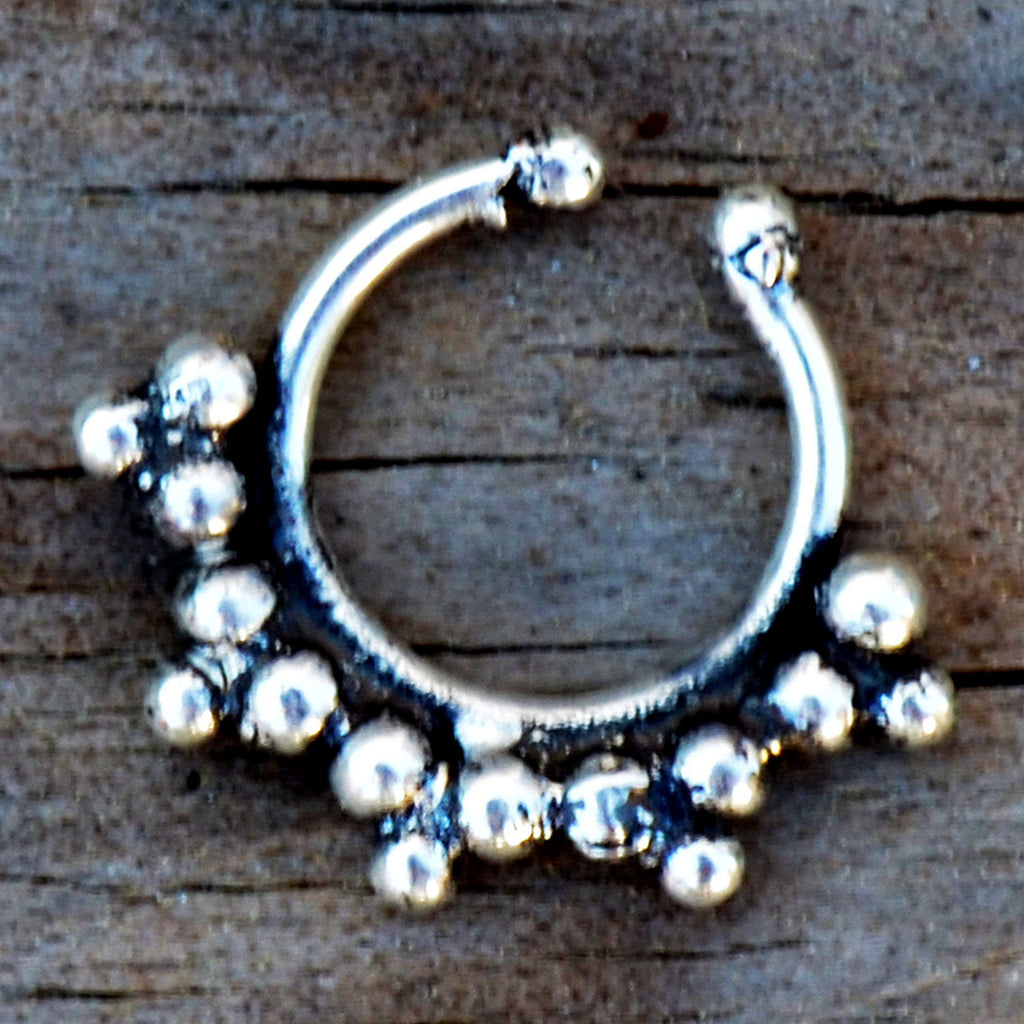 Silver indian fake septum ring