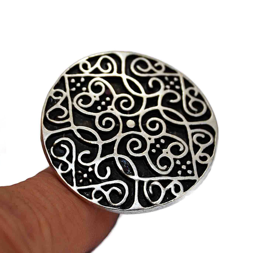 Matt silver ring with celtic design