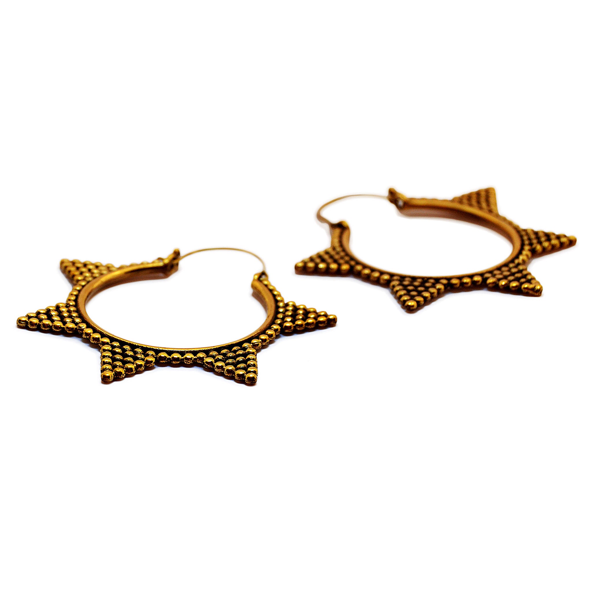 Bohemian hoop earrings gold