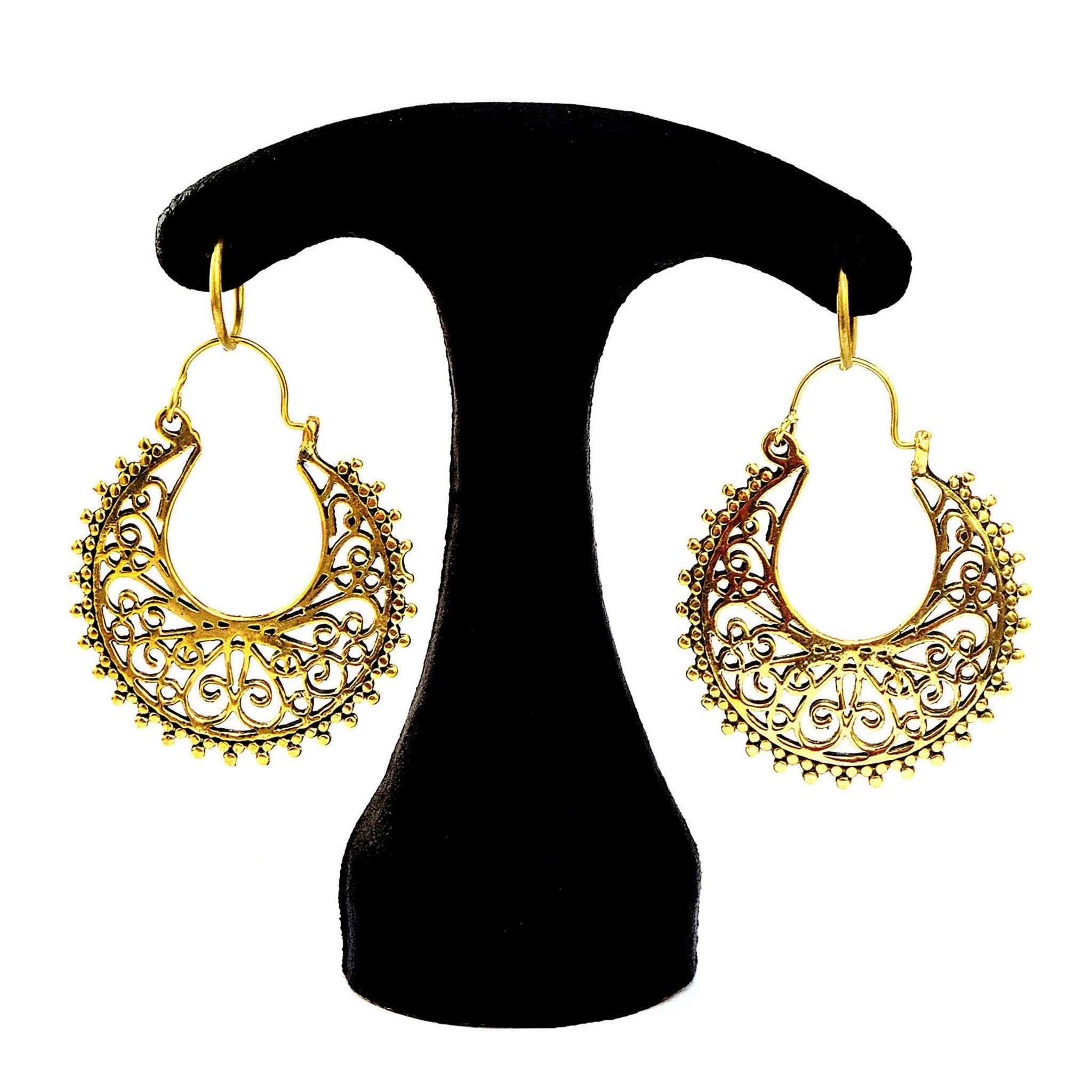 Ethnic gold earrings