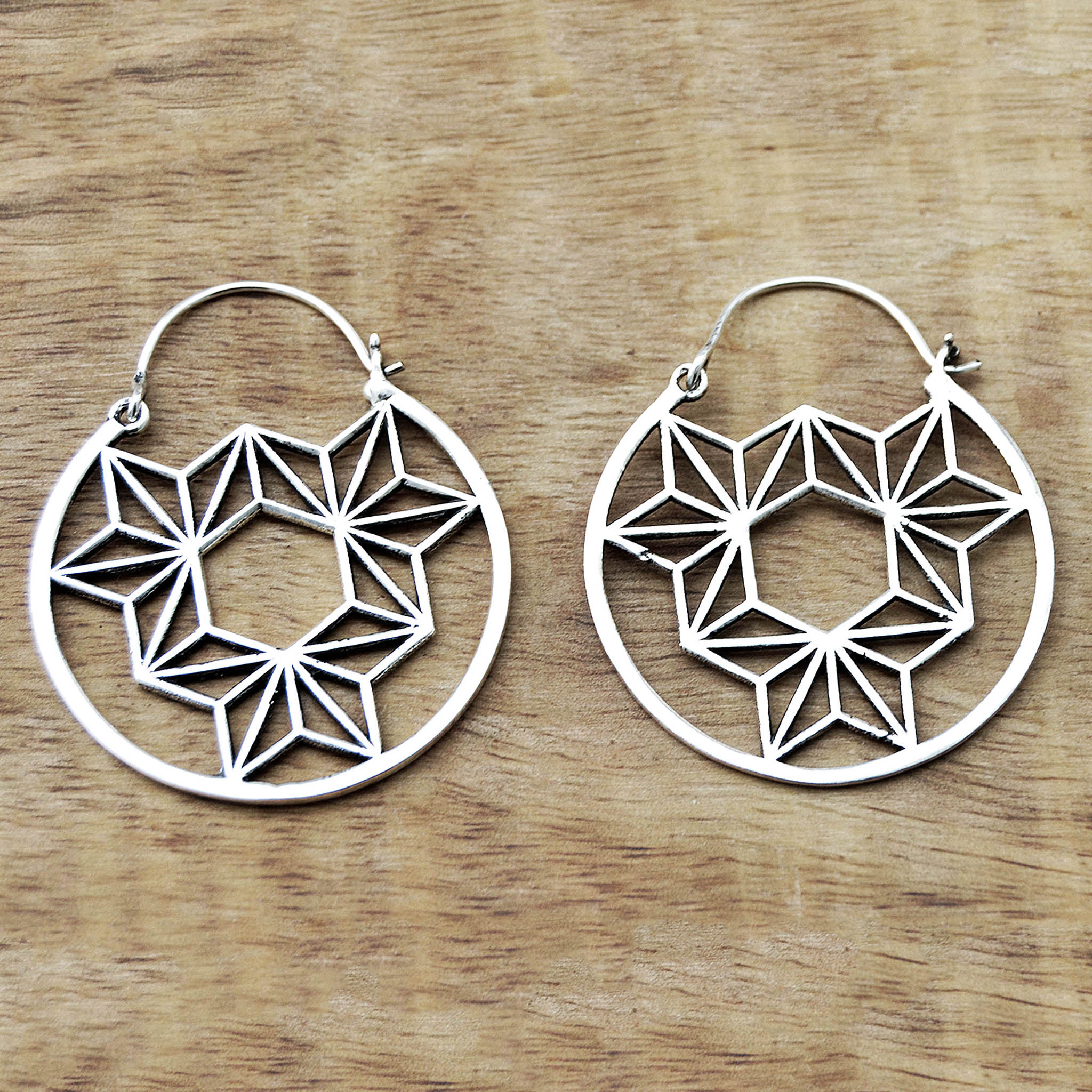 Geometric mandala earrings