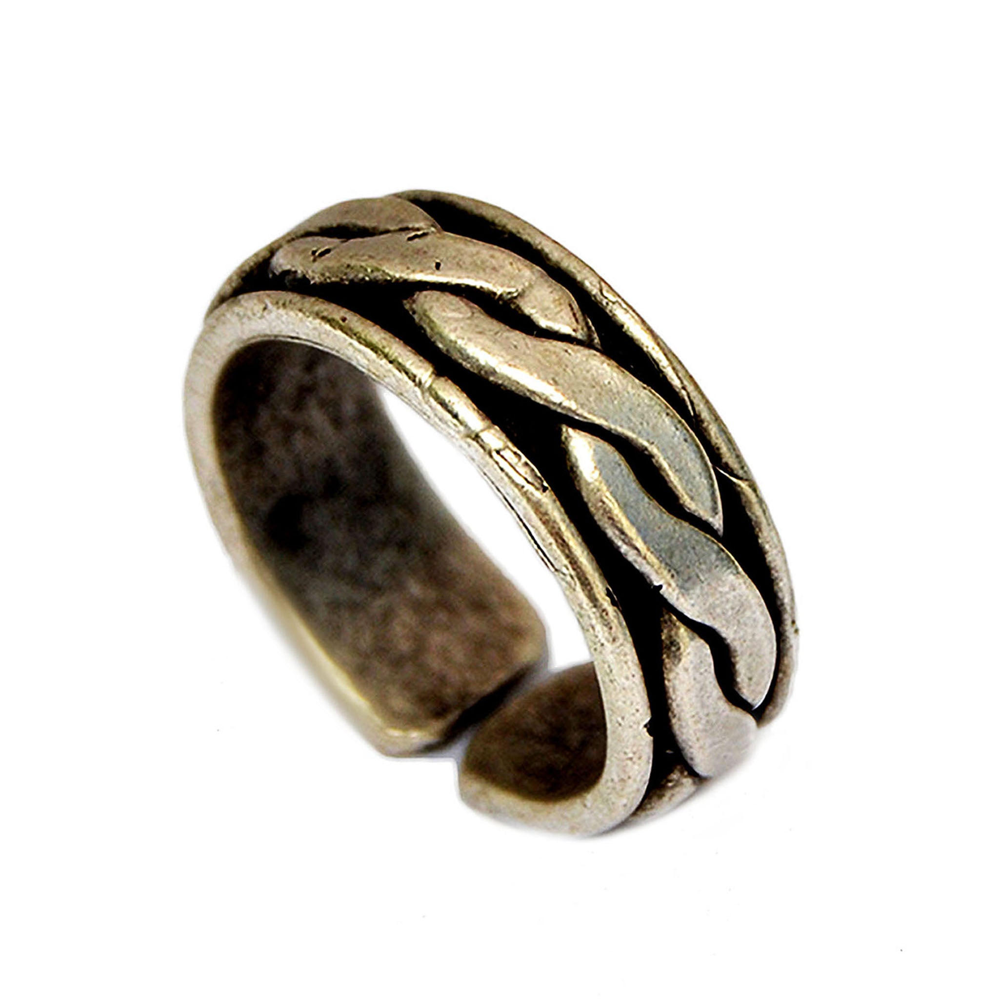 Hammered braided ring
