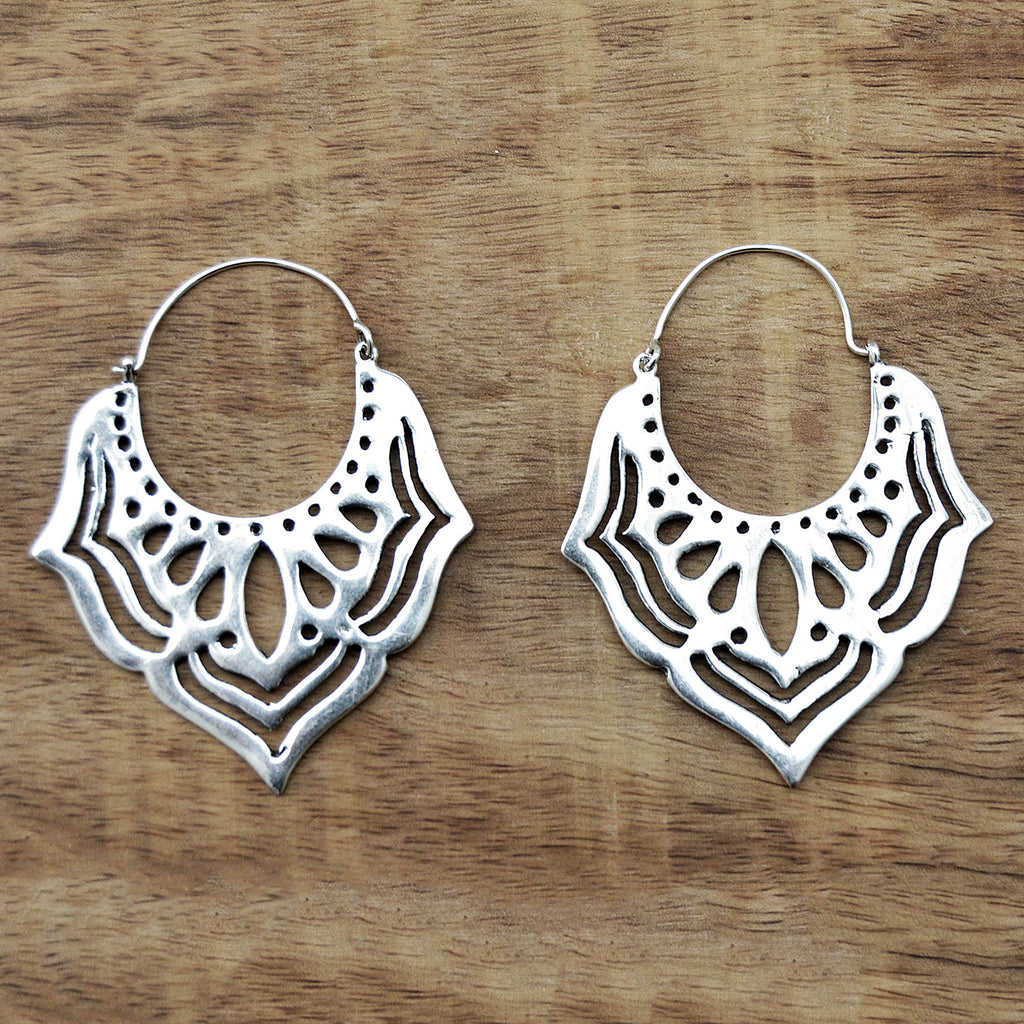 Tribal lotus earrings