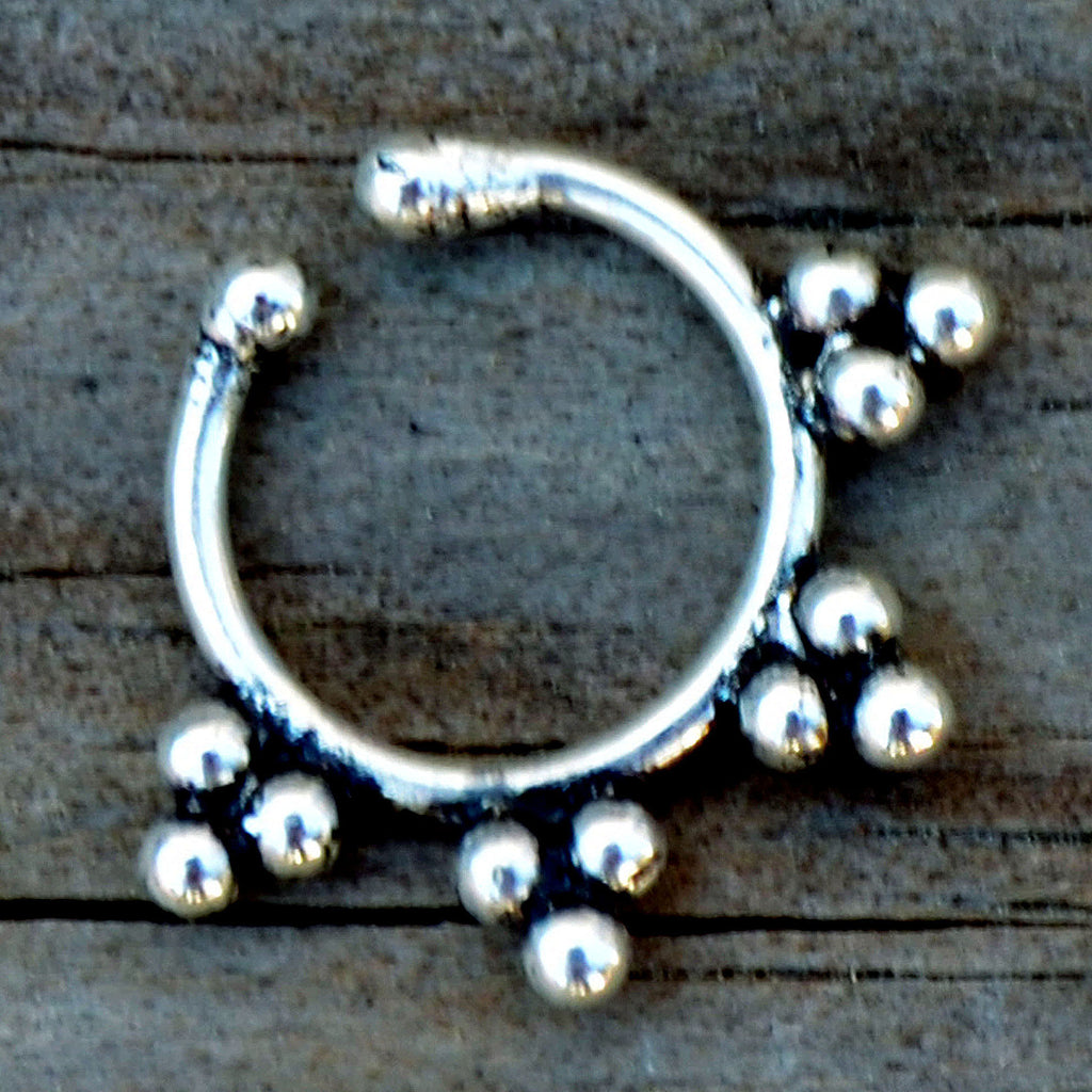 Silver tribal fake piercing