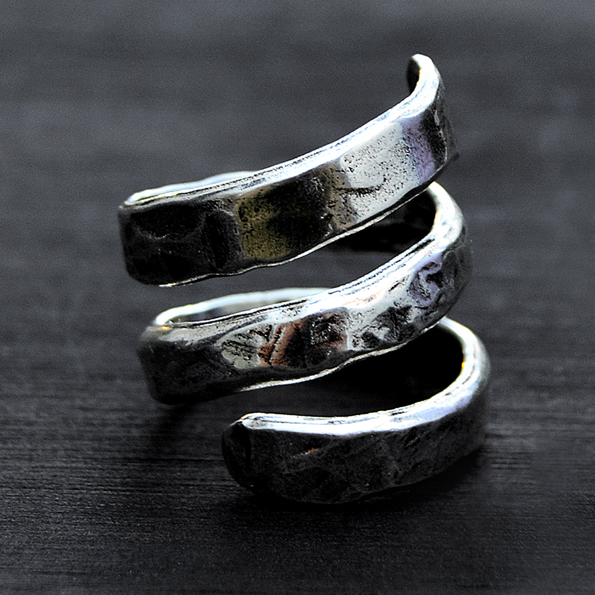 Silver swirl ring