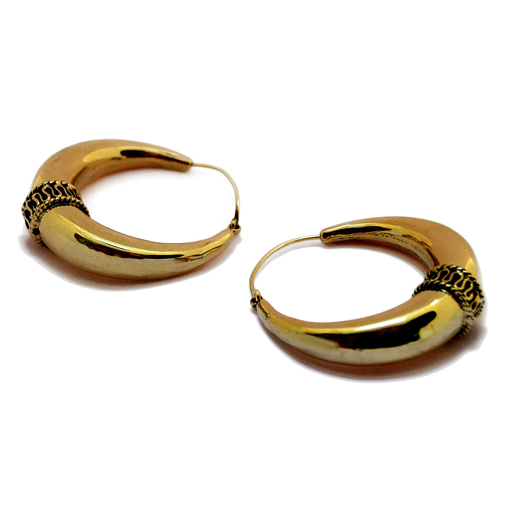 Brass hoop earrings