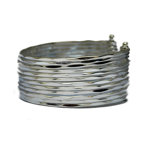 Silver Tribal Cuff Bracelet