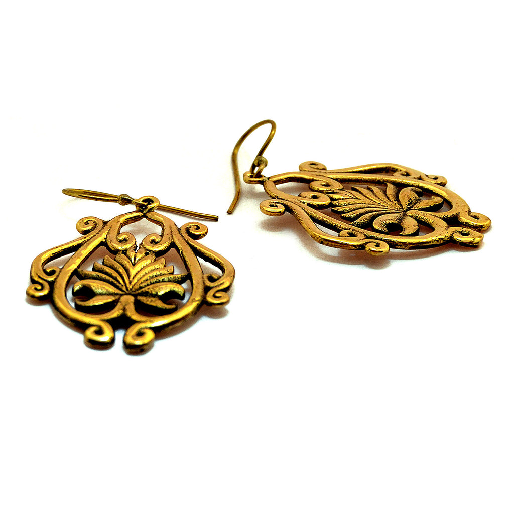 Antique lotus earrings