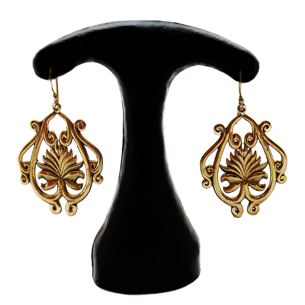 Trbal lotus earrings