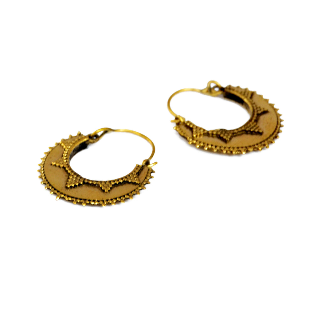 Brass creole earrings