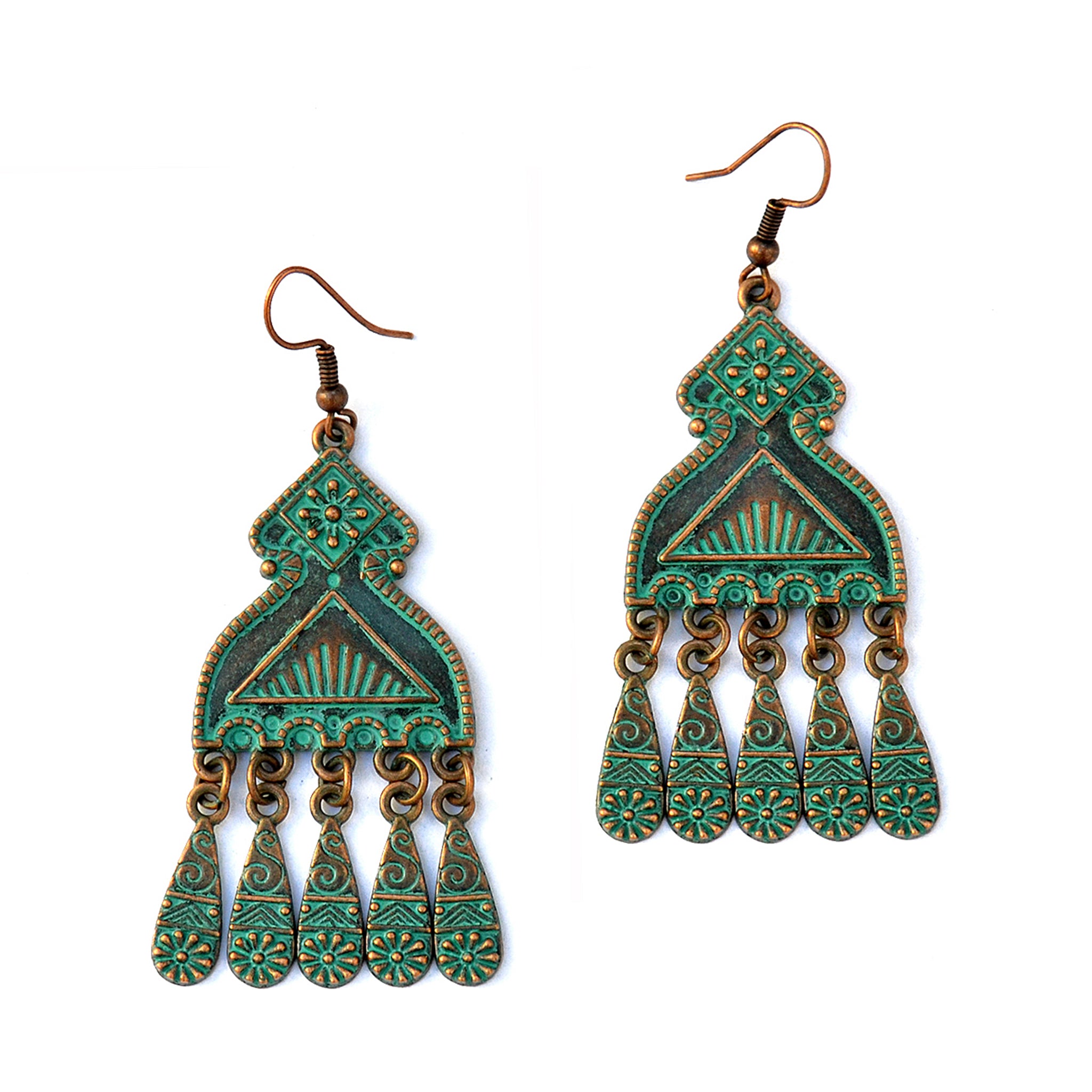 Gypsy verdigris earrings
