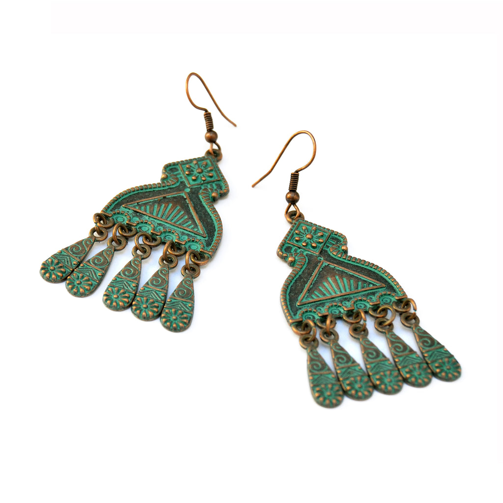 Oxidized copper earrings