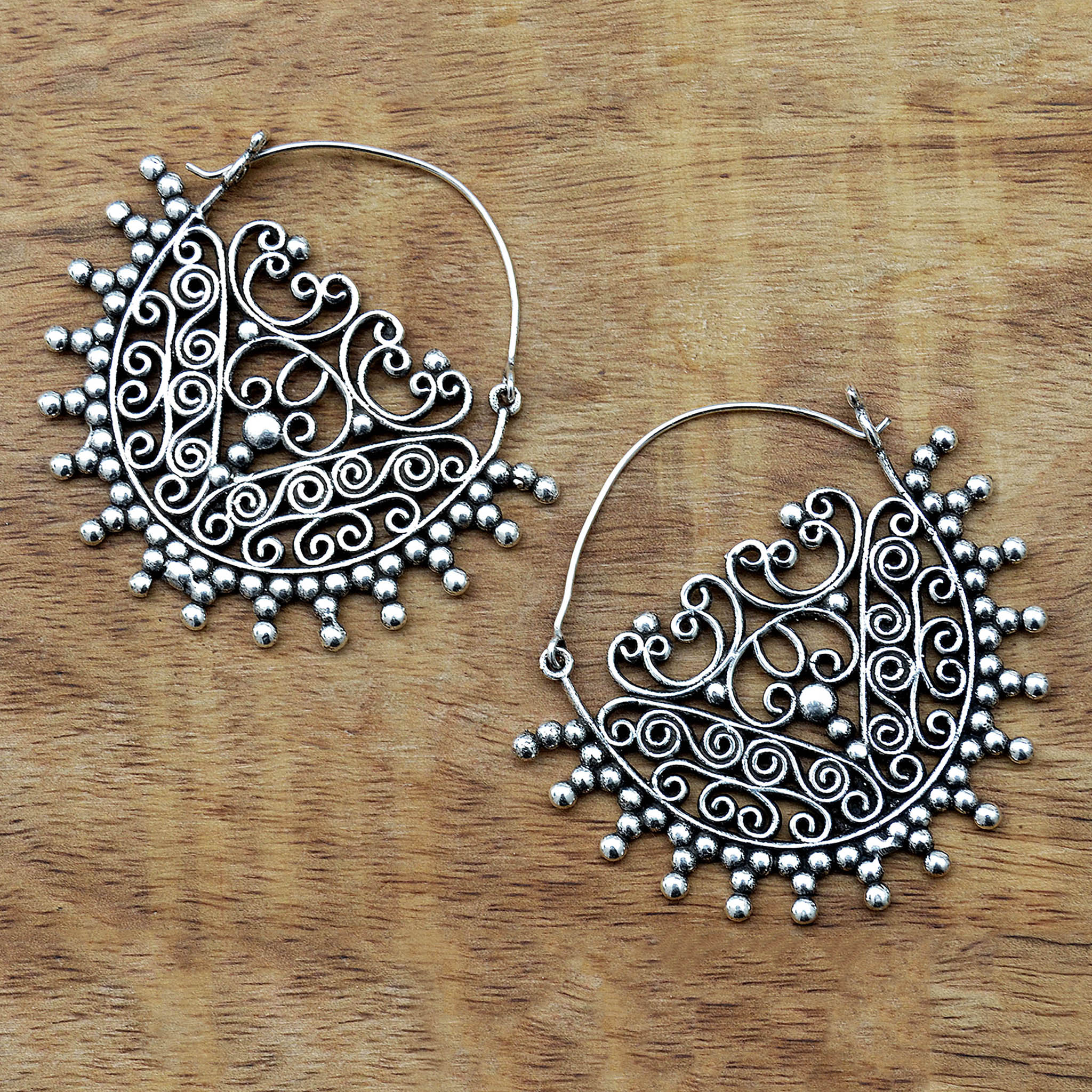 Silver indian earrings