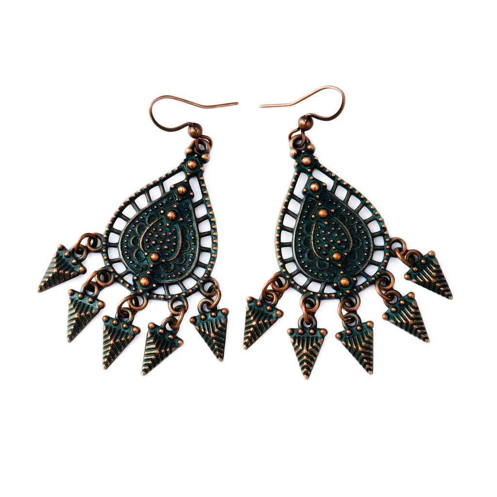 Verdigris gypsy earrings