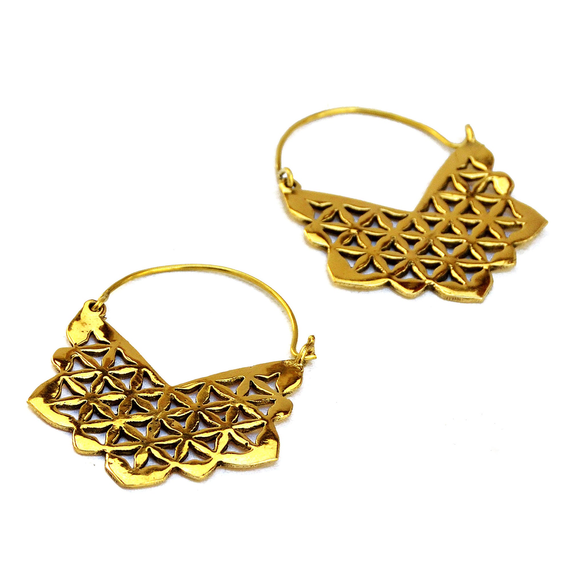 Ethnic brass earrings