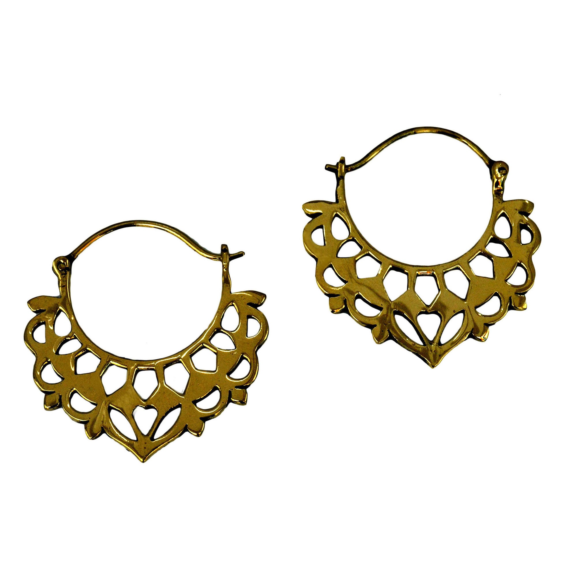 Balinese hoop earrings in gold color