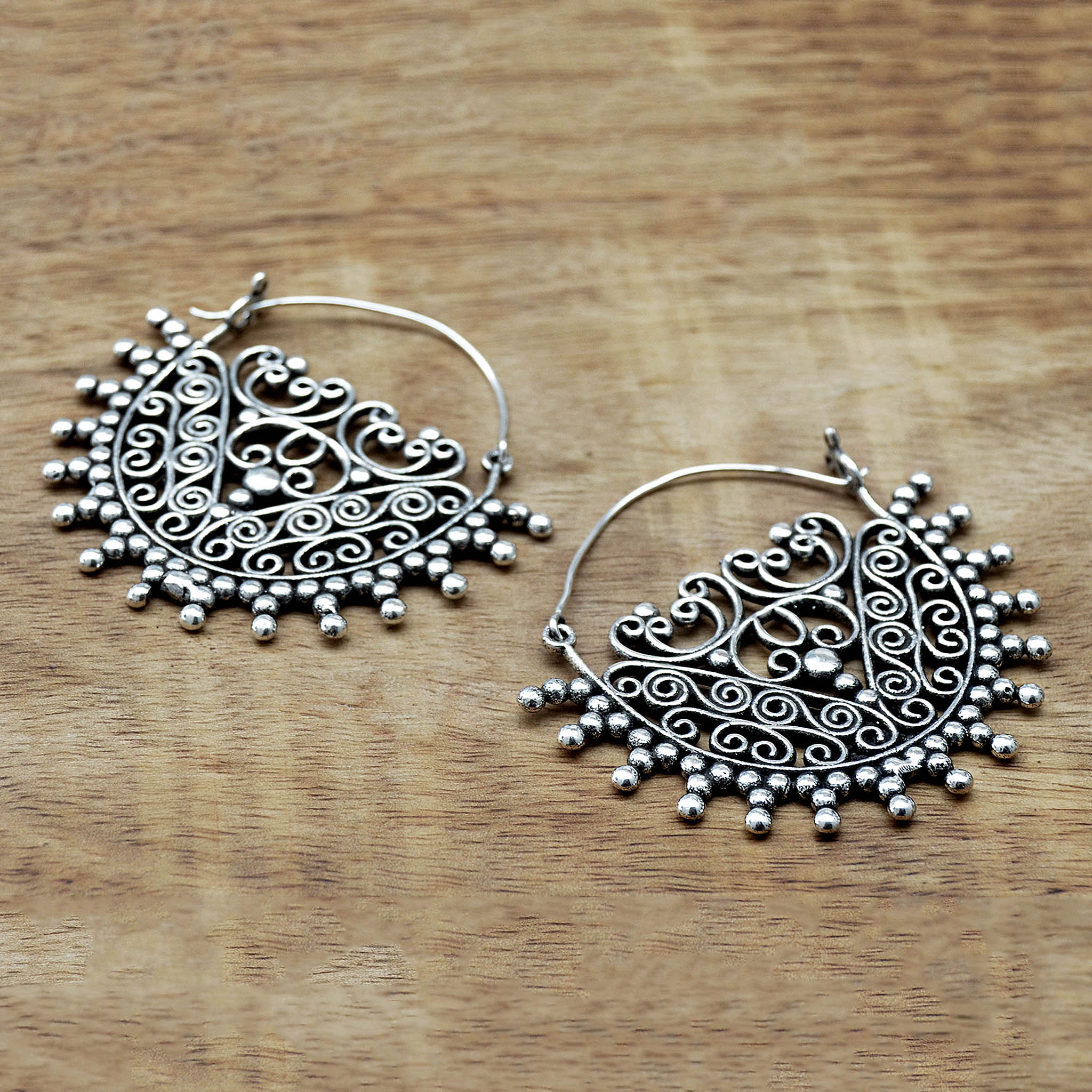 Silver tribe earrings
