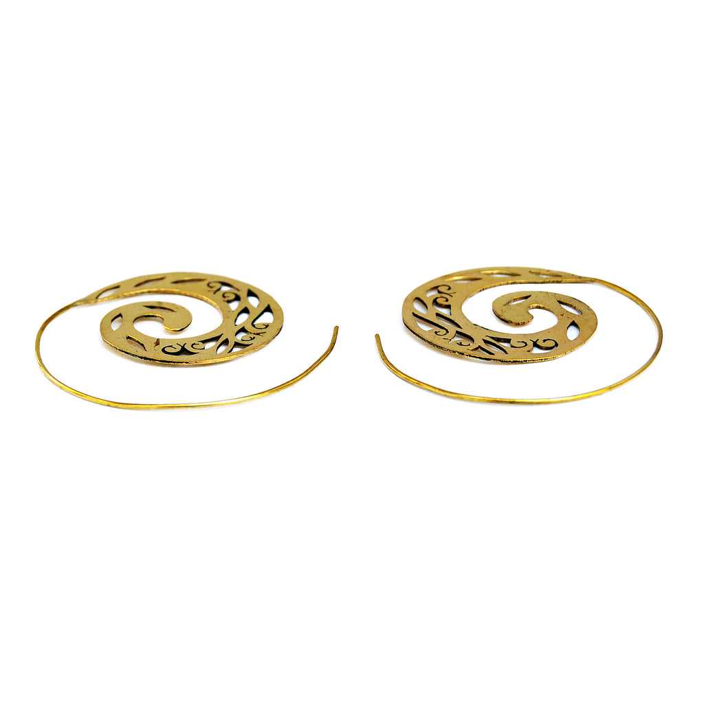 Spiral tribal earrings
