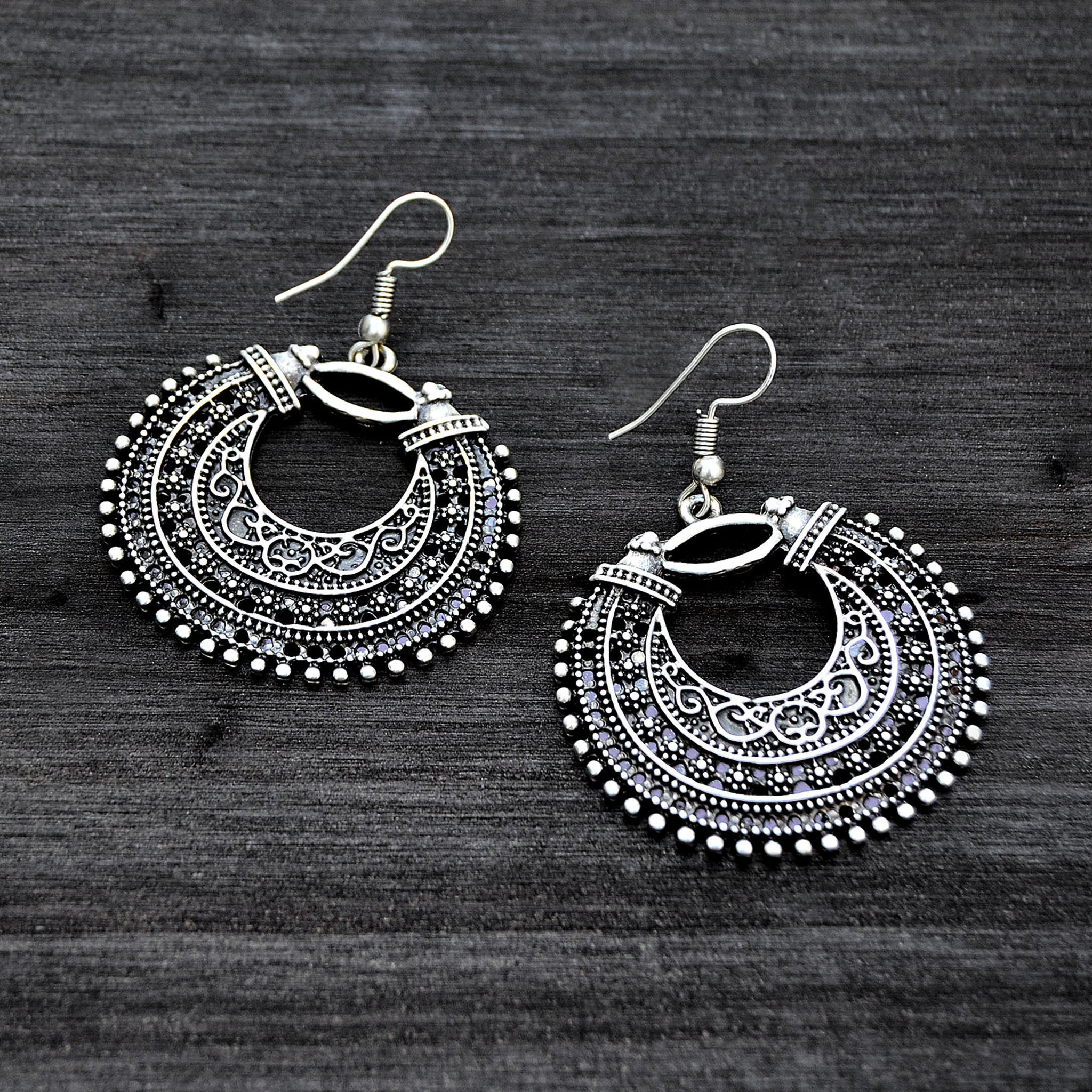 Ethnic hoop earrings