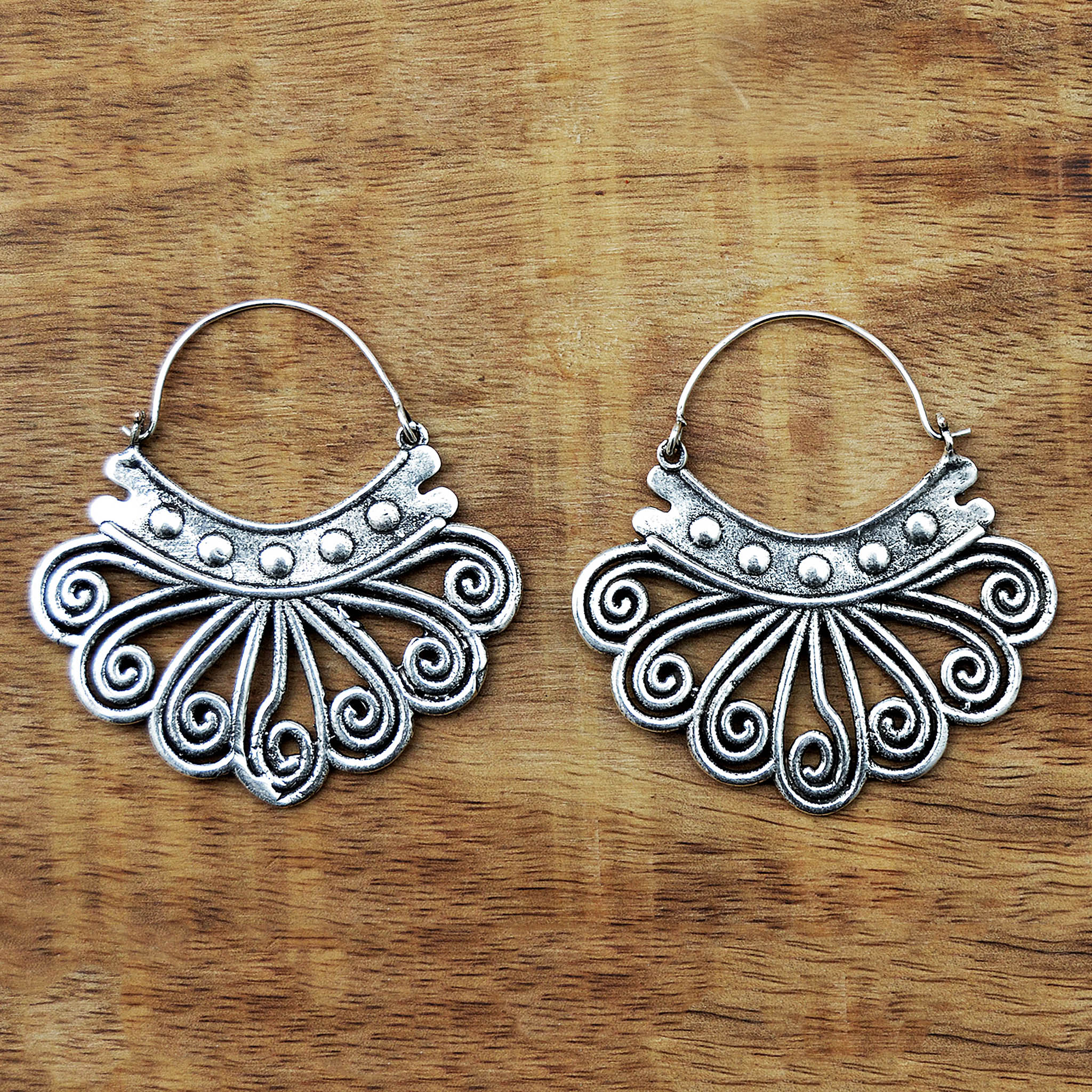 Silver tribal earrings