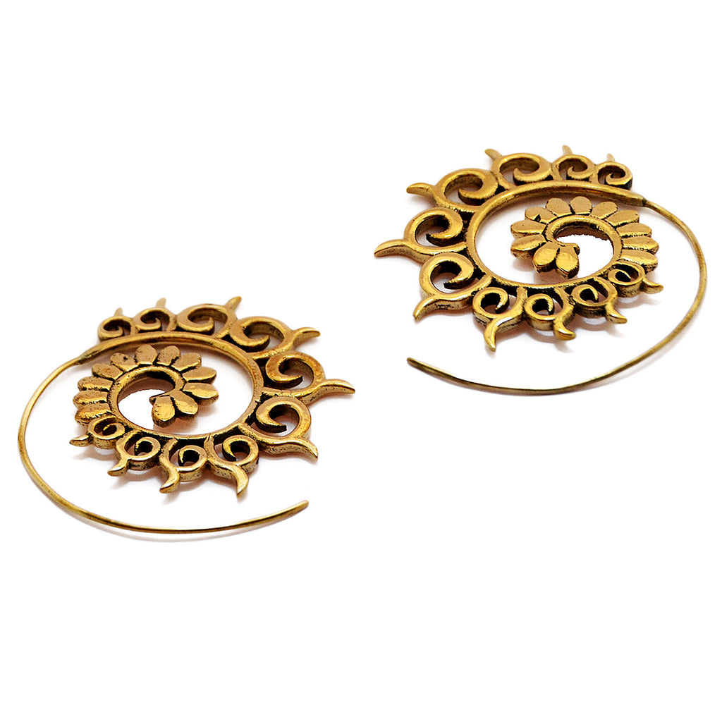 Brass spiral earrings