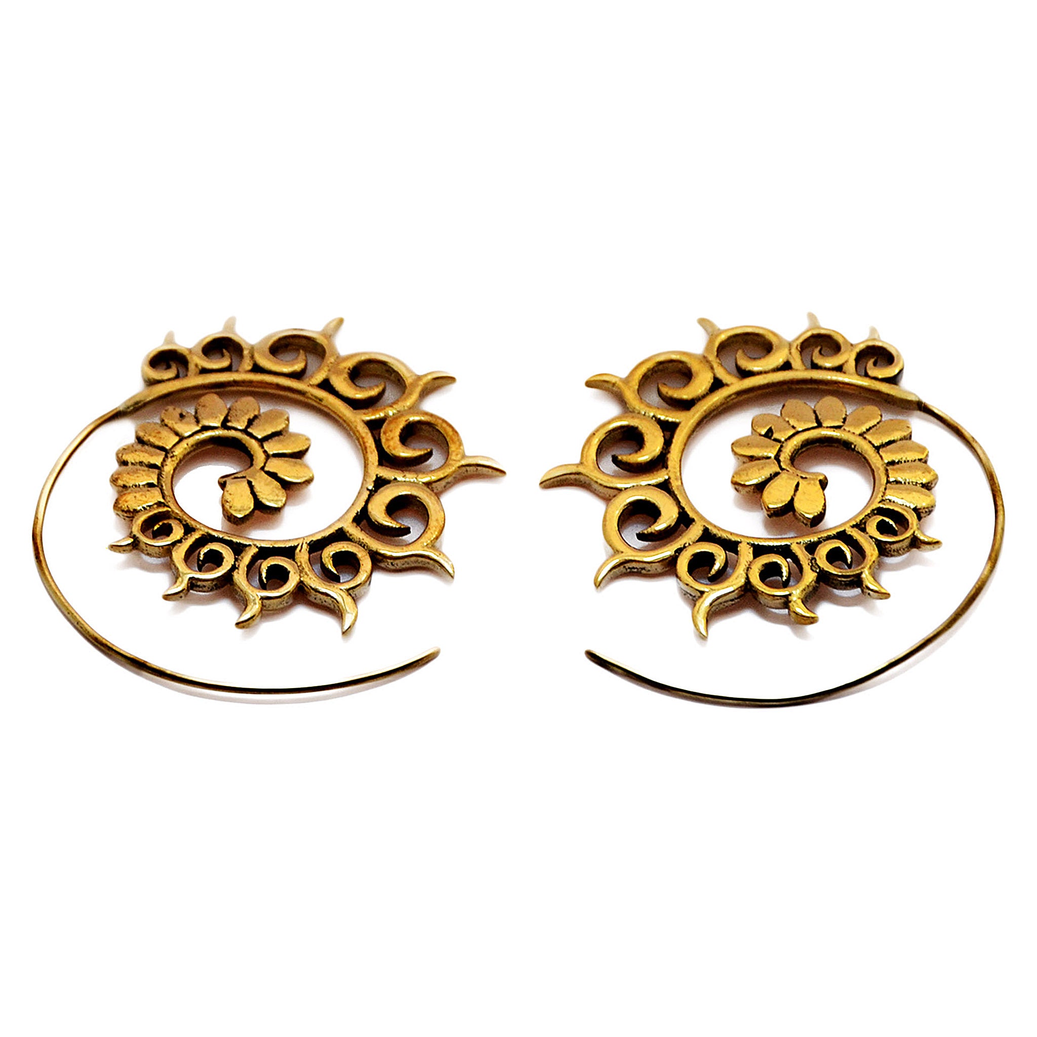 Spiral hoop earrings