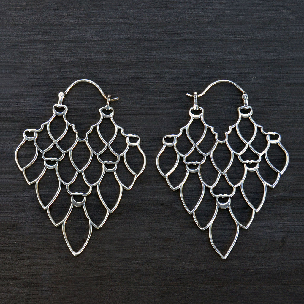 Silver cluster earrings