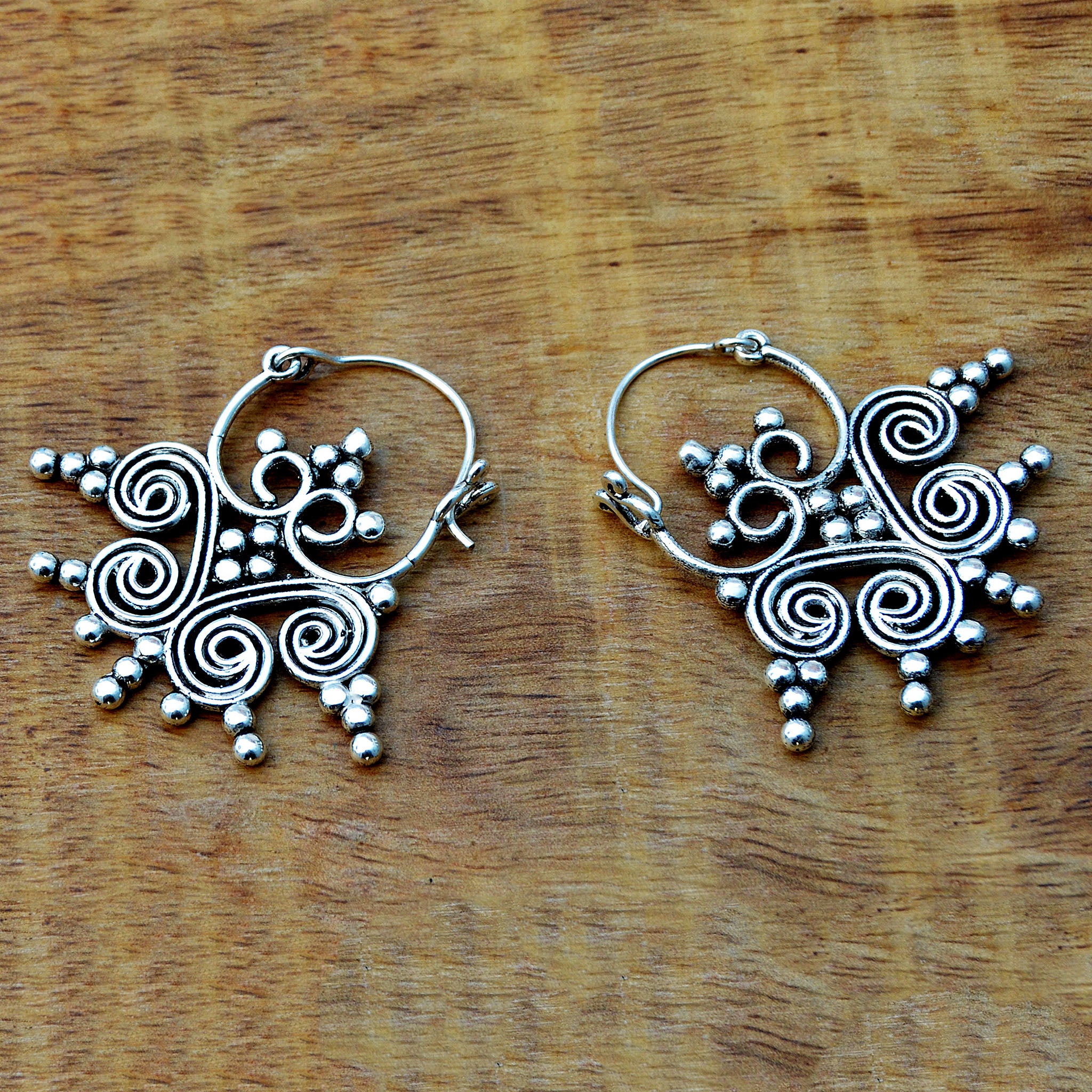 Silver tribe earrings