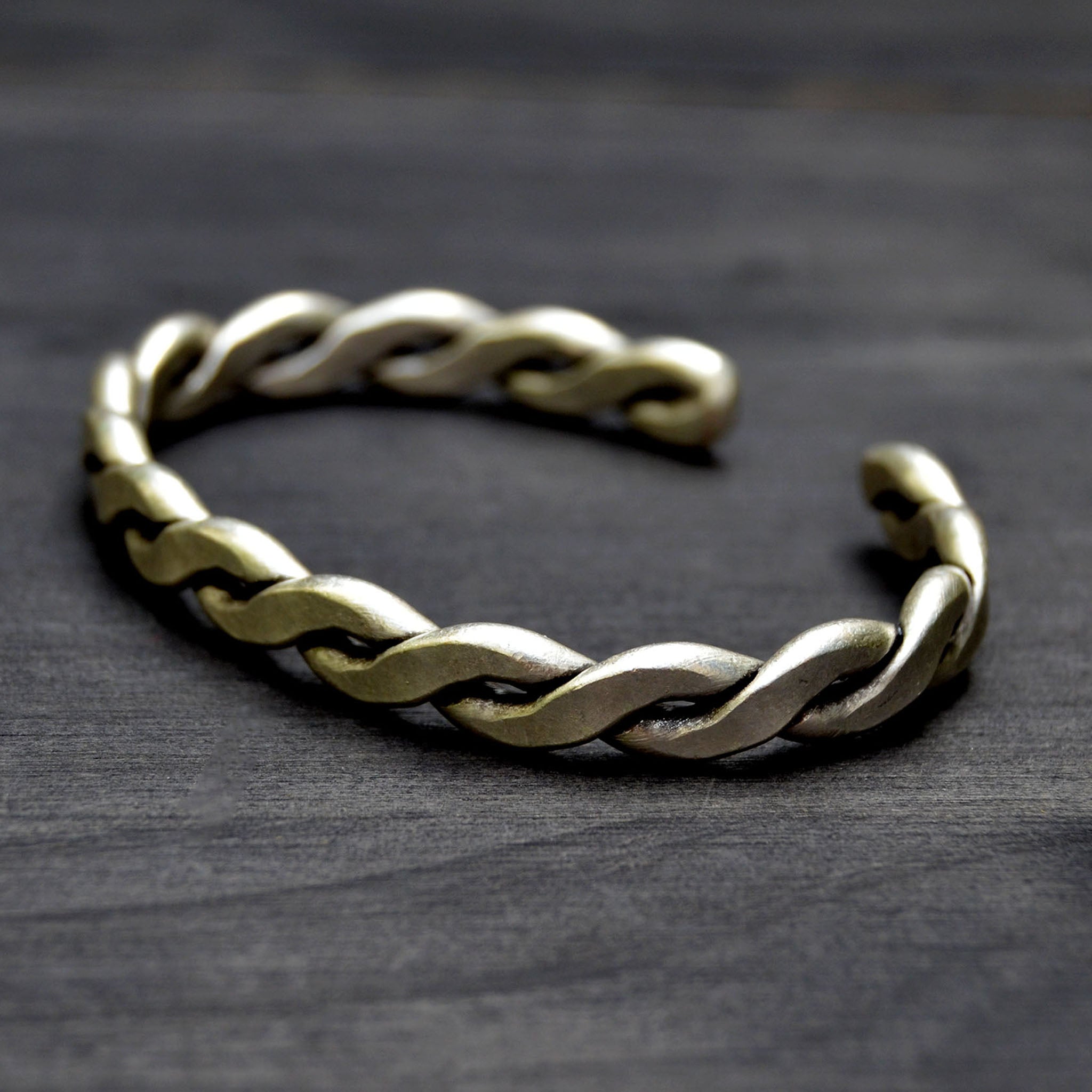 Hammered braided bracelet
