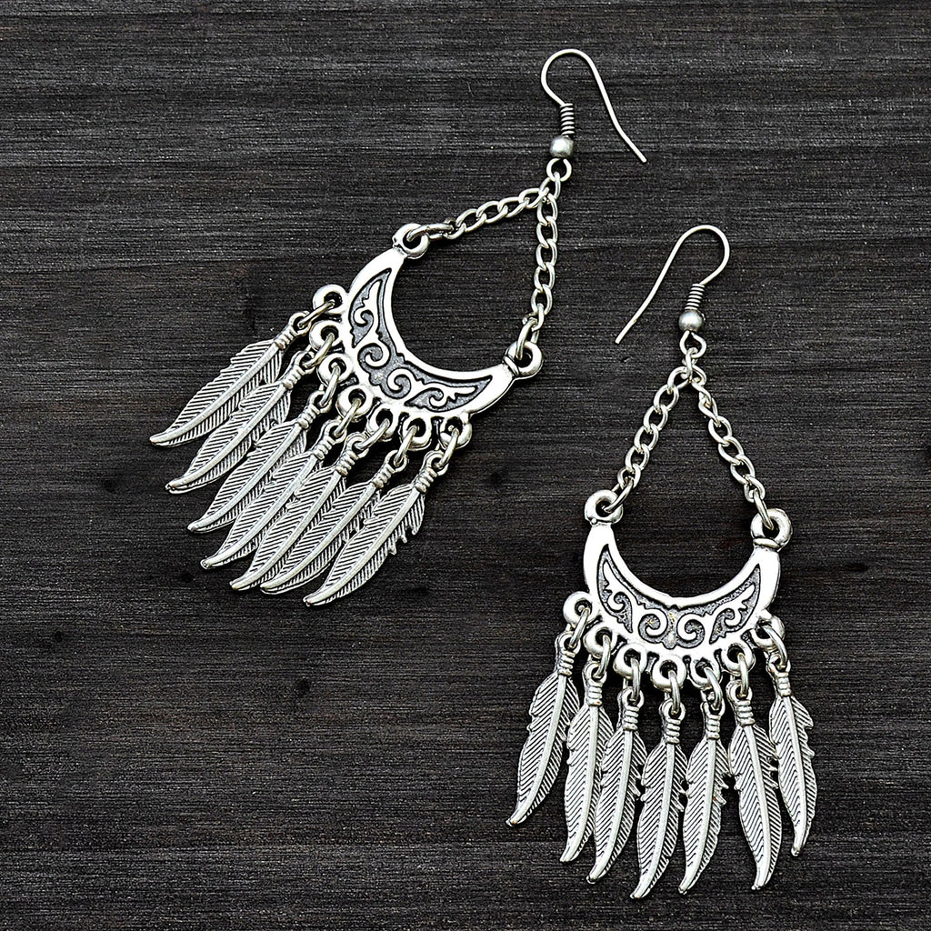 Silver indian ethnic earrings