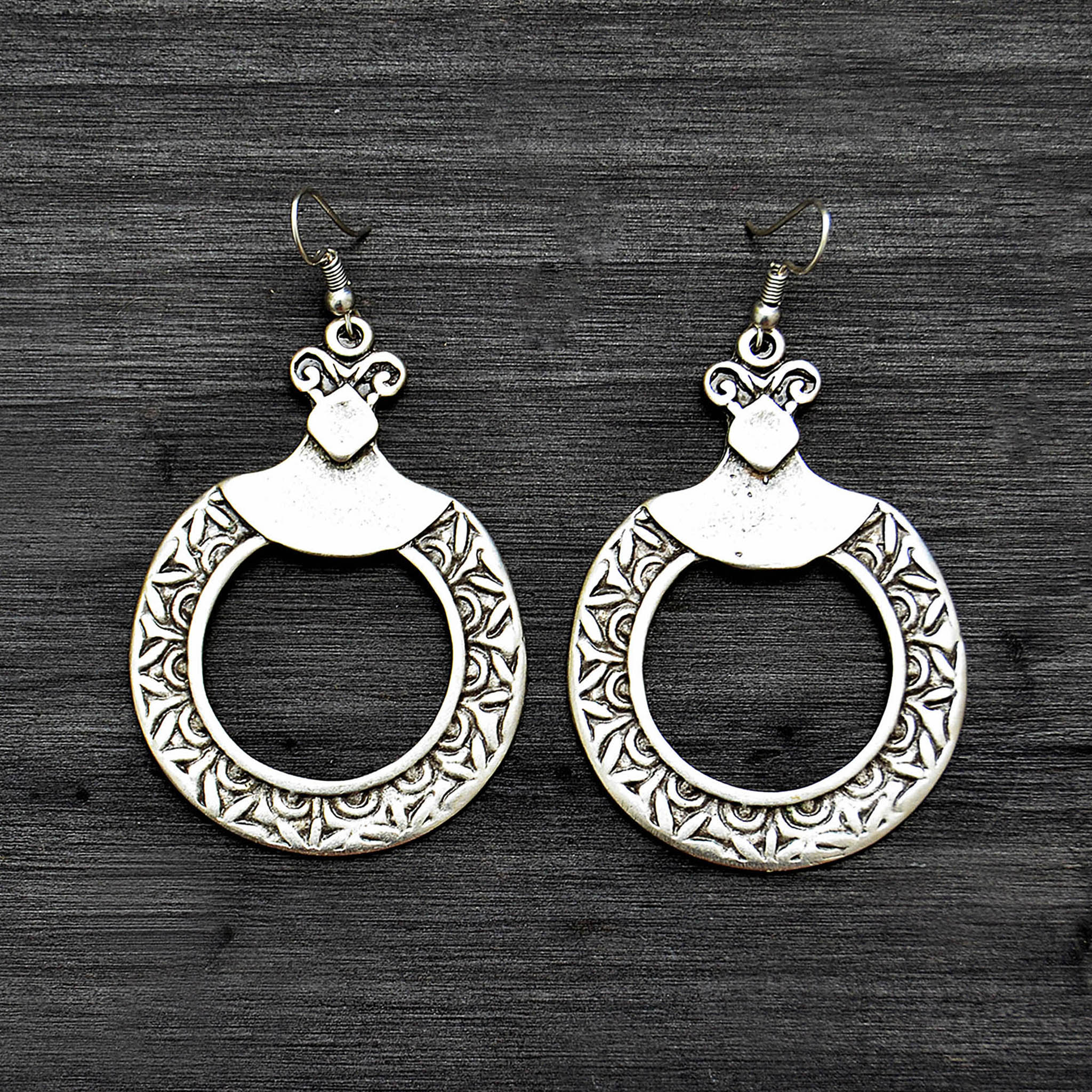 Turkish hoop earrings made in silver plated