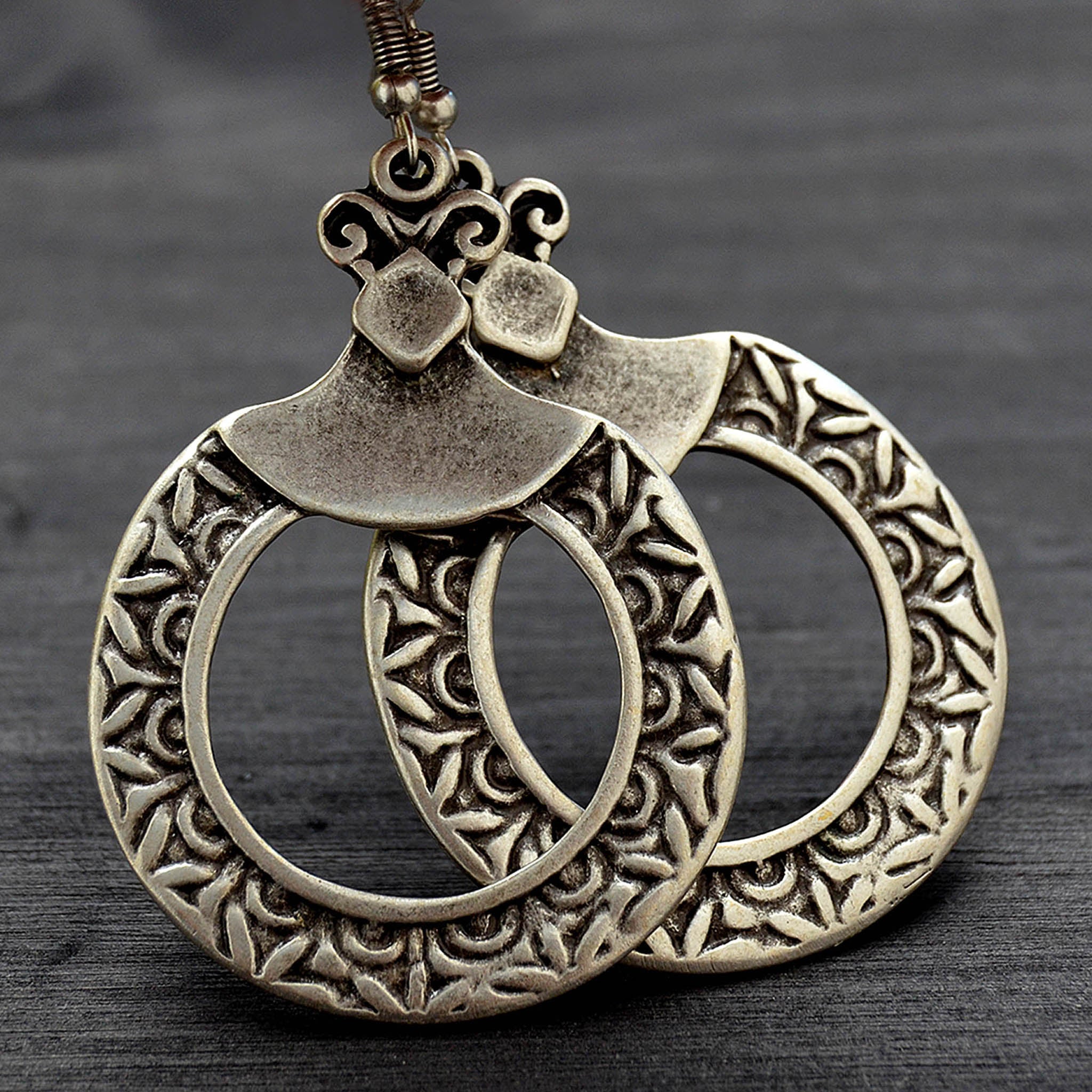 Turkish hoop earrings in silver