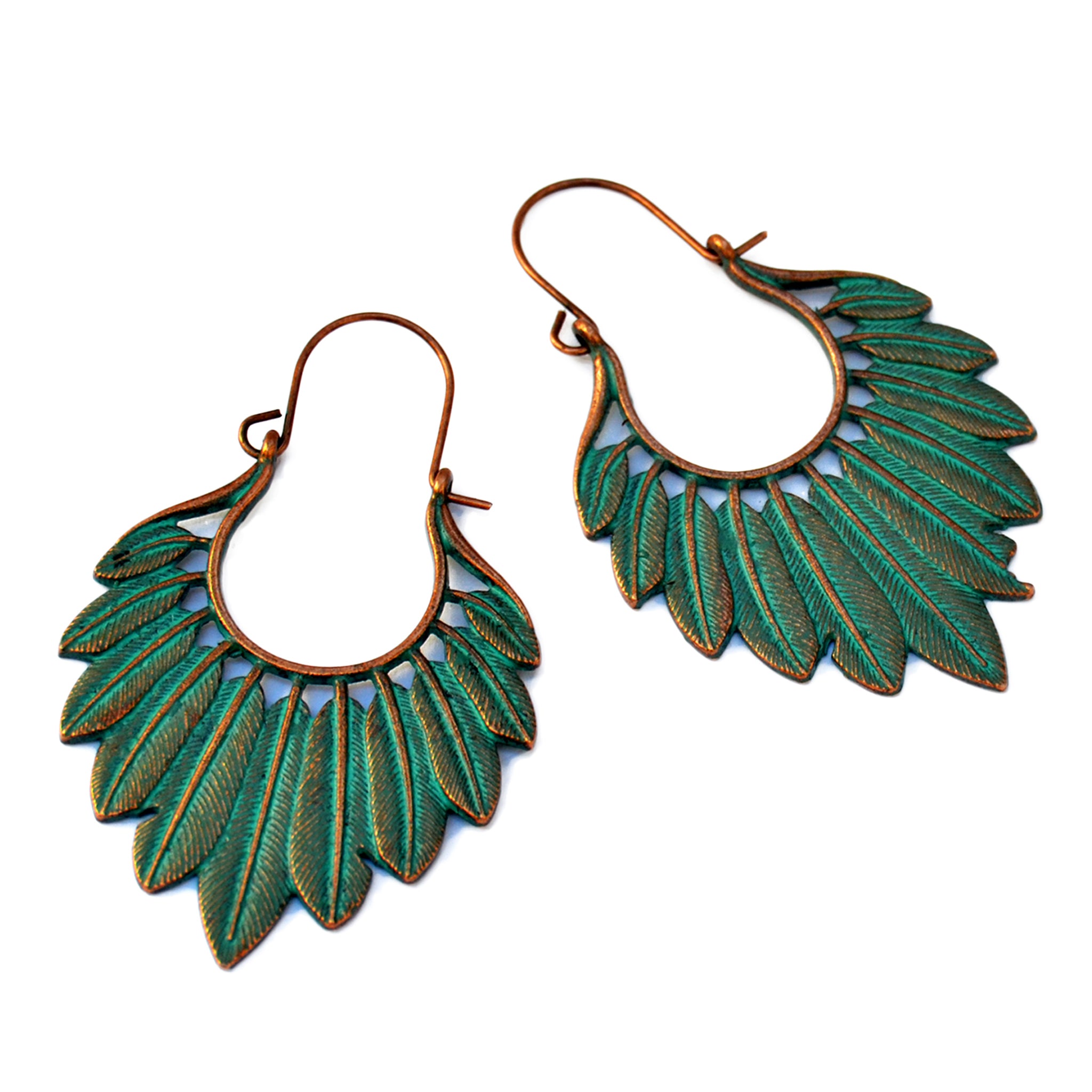 Tribal feather earrings