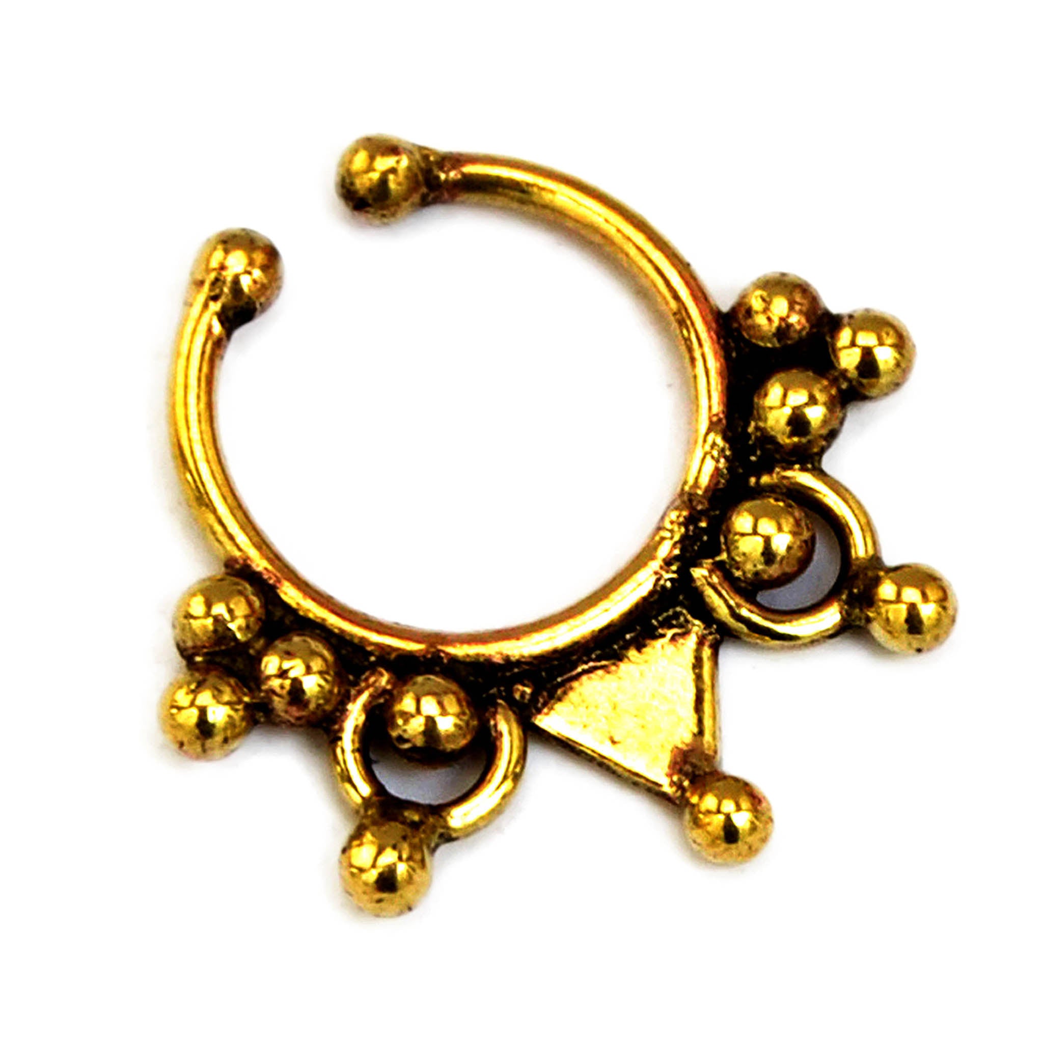 Gold tribal septum ring