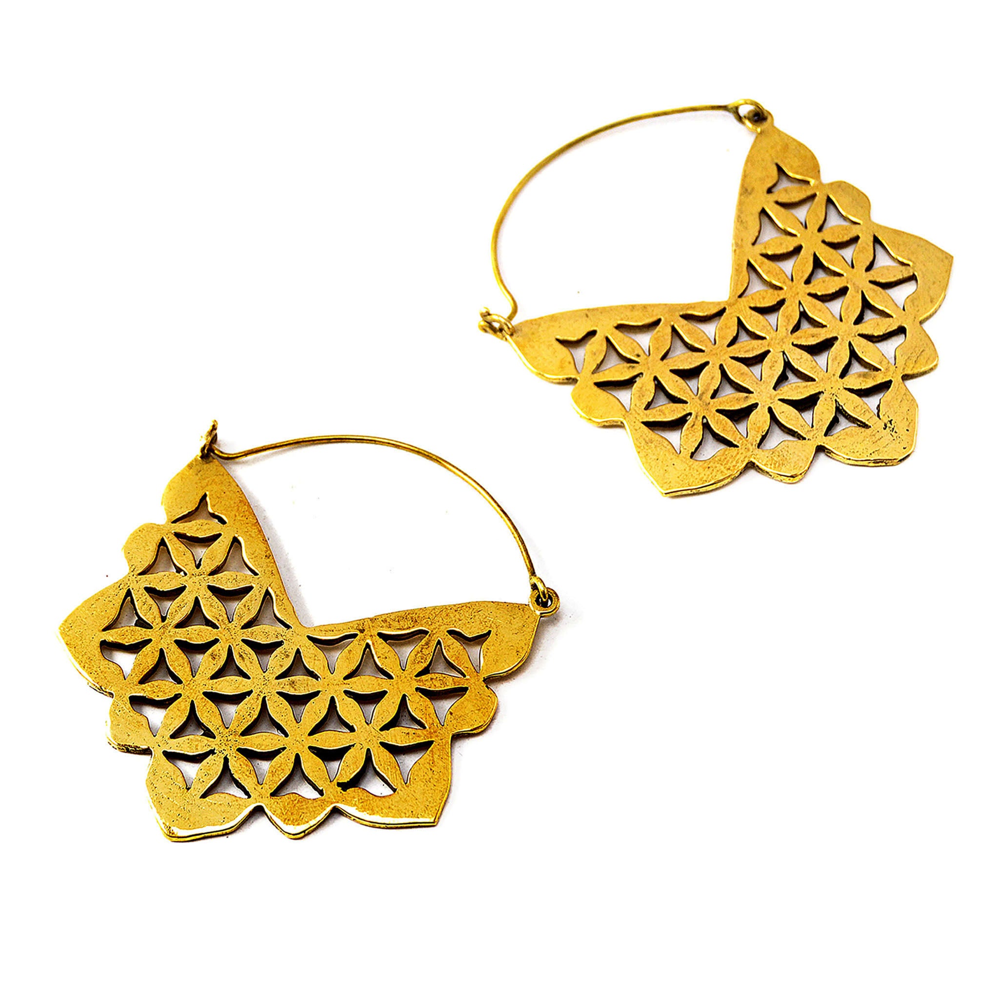 Large geometric earrings